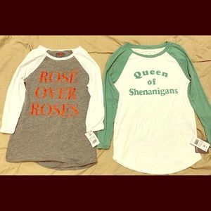 Valentines/St. Patty’s Day Baseball Tee Bundle NWT
